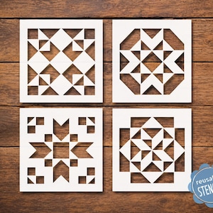 Quilt block stencils for crafting / Reusable quilt pattern stencils for painting / barn quilt stencil / quilt pattern reusable mylar stencil