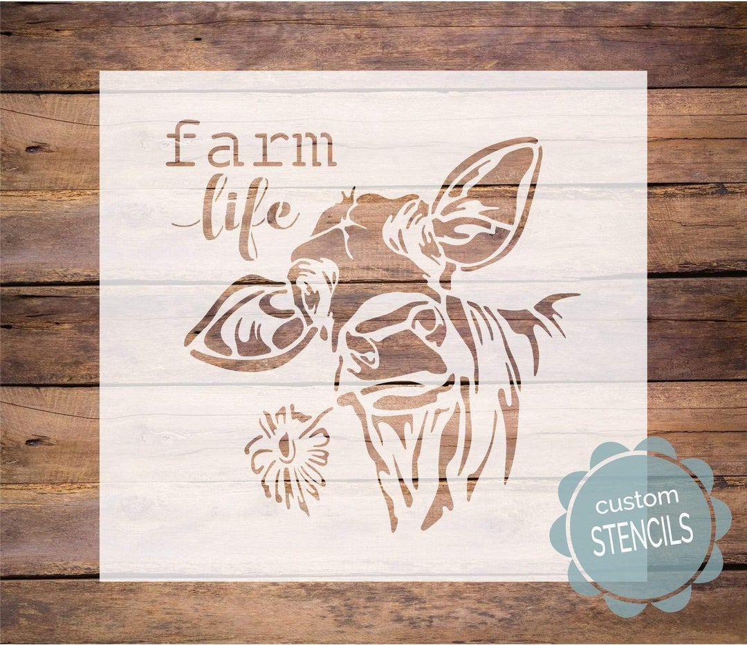 Farm Life Stencil Cow Stencil Reusable Stencil Stencil for