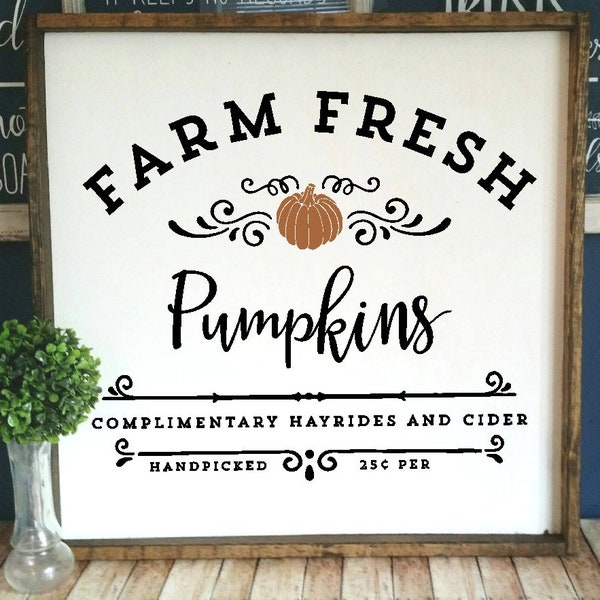 Farm Fresh Pumpkins stencil, Farmhouse stencil, mylar reusable stencil, fall stencil, pumpkins stencil, thanksgiving stencil, farm fresh