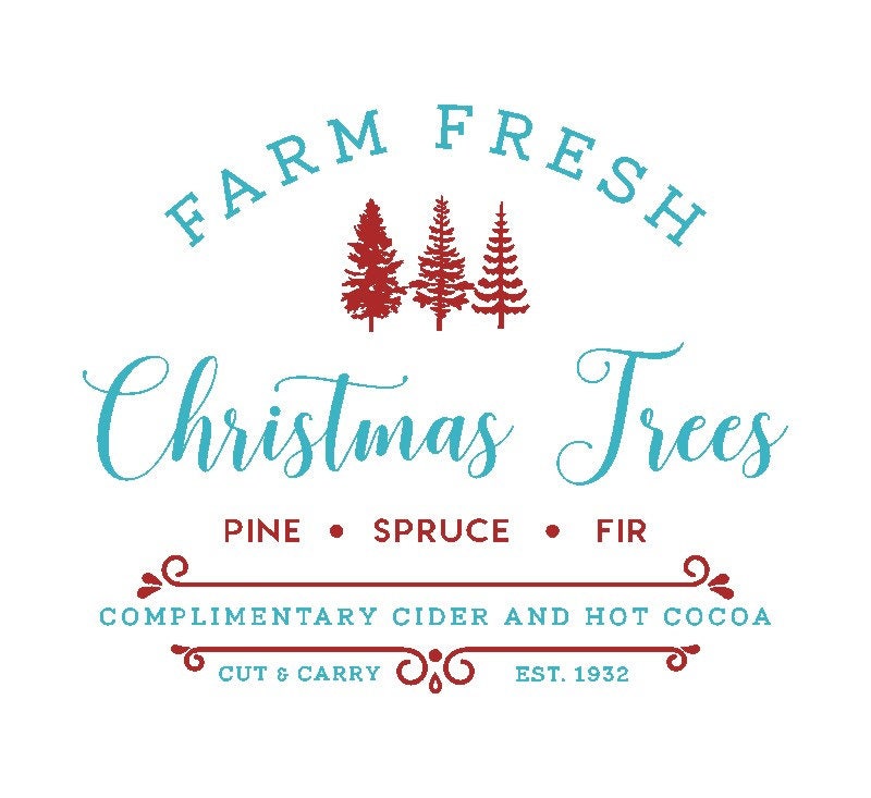 DIY Farmhouse style decal Farm Fresh Christmas trees vinyl | Etsy