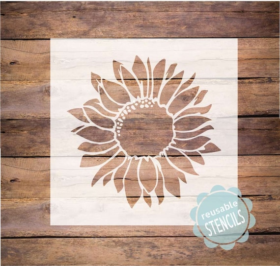 Sunflower Stencil Flower Stencil Farmhouse Stencil Mylar - Etsy