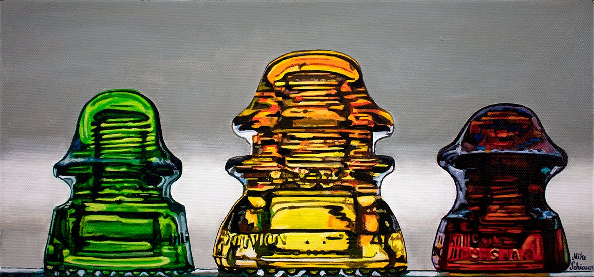 Insulators painting glass insulator print glass fine art Etsy
