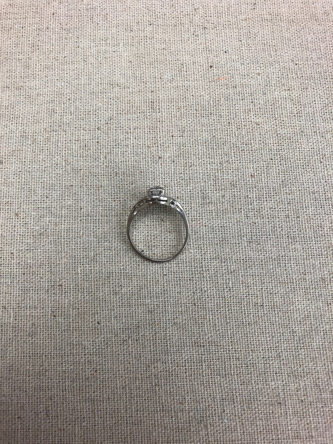 Vintage 14k White Gold Diamond Ring With Swirl Motif Etsy