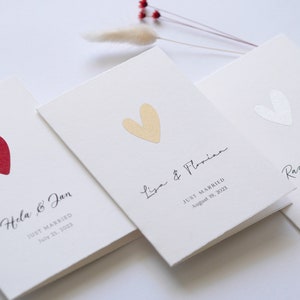 Just Married - Personalisierte Karte zur Hochzeit - Veredelt mit Herz und individuellem Text image 2