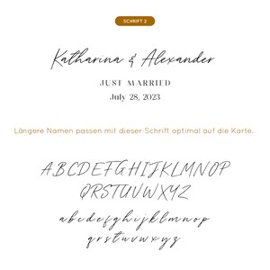 Just Married - Personalisierte Karte zur Hochzeit - Veredelt mit Herz und individuellem Text image 8
