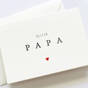 Personalisierte Vatertags-Karte mit Wunschtext und handgestempeltem Herz – Individuelles Dankeschön für Papa - Danke für alles Papa