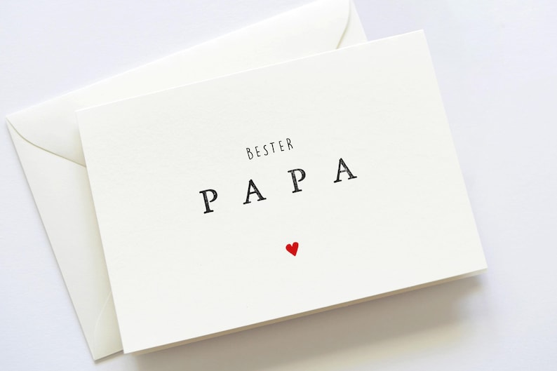 Personalisierte Vatertags-Karte mit Wunschtext und handgestempeltem Herz – Individuelles Dankeschön für Papa - Danke für alles Papa Papa