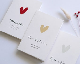 Just Married - Personalisierte Karte zur Hochzeit - Veredelt mit Herz und individuellem Text