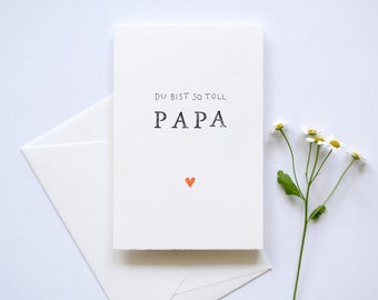 Du bist so toll Papa - Handgemachte and personalisierte Karte für Papa oder zum Vatertag