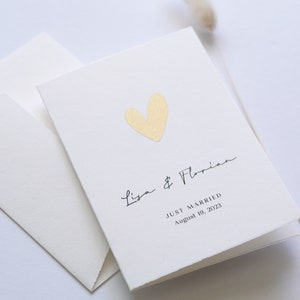 Just Married - Personalisierte Karte zur Hochzeit - Veredelt mit Herz und individuellem Text image 3