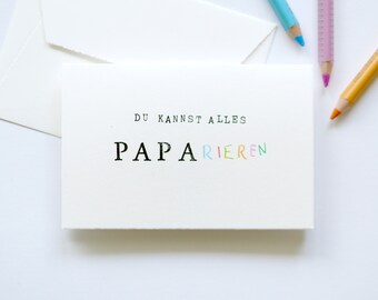 Papa kann alles... paparieren - Vatertag Karte, Papa kann alles repareren, Kindermund