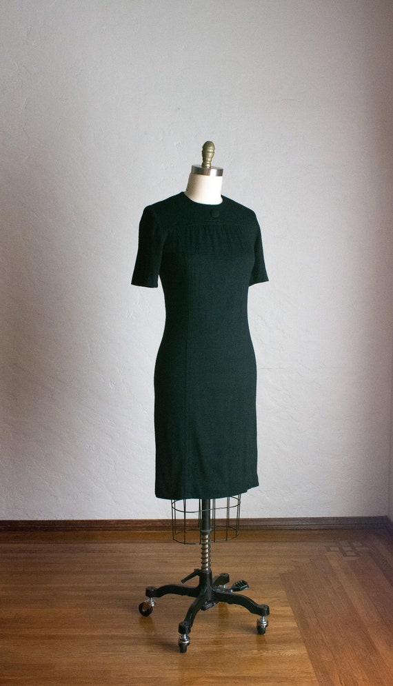 1960's Black Fitted Knit Dress