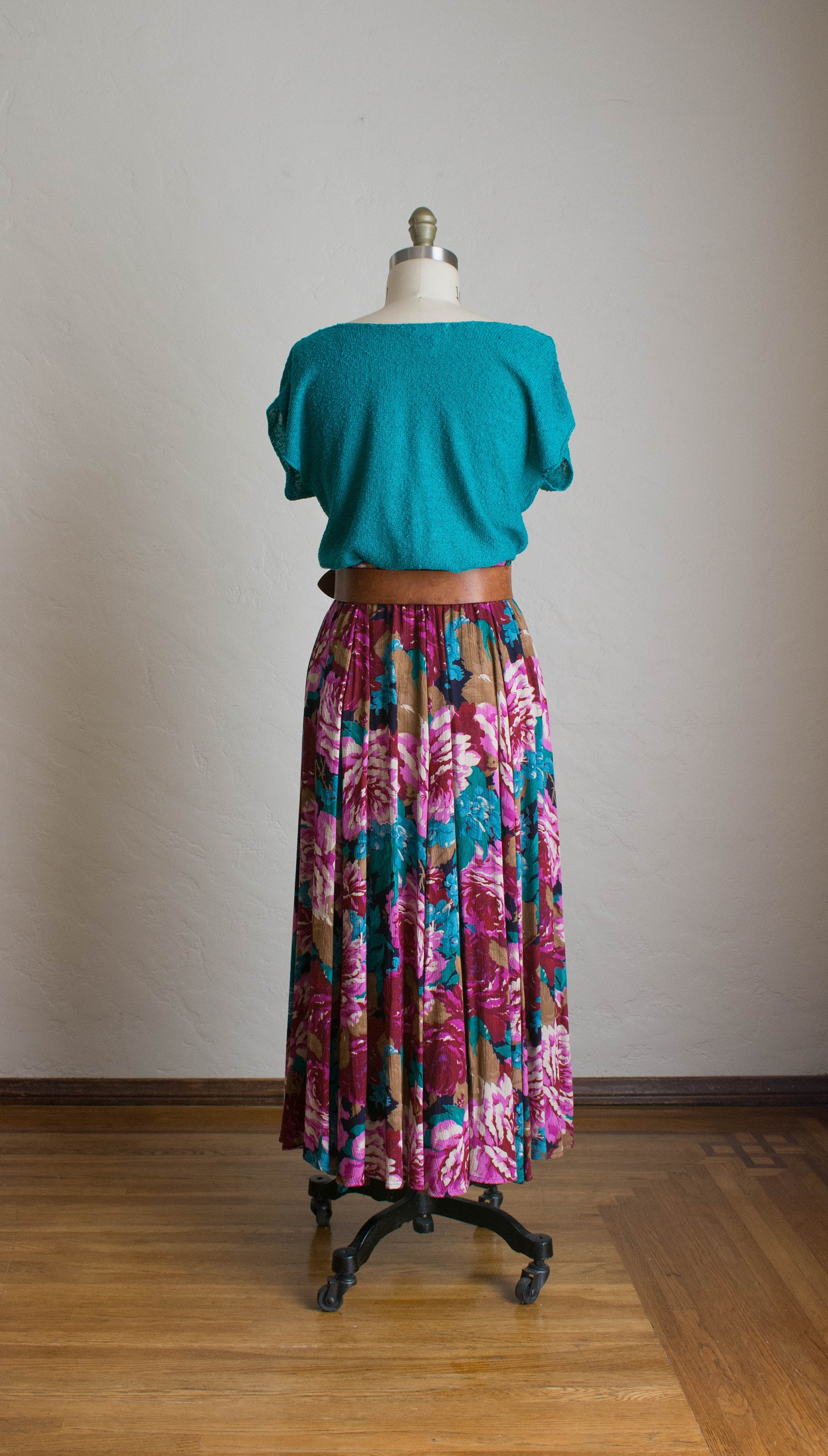Flowy Floral Maxi Skirt/ Very Full Long Circle Skirt Etsy