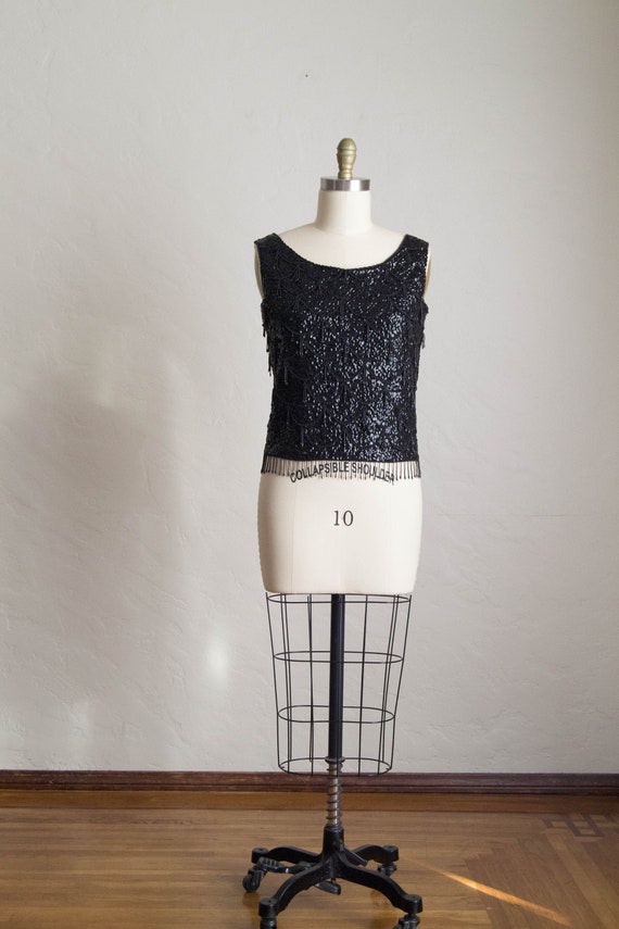 Vintage 50’s Sequin Tank Top/ Formal Dress Top/ Vi