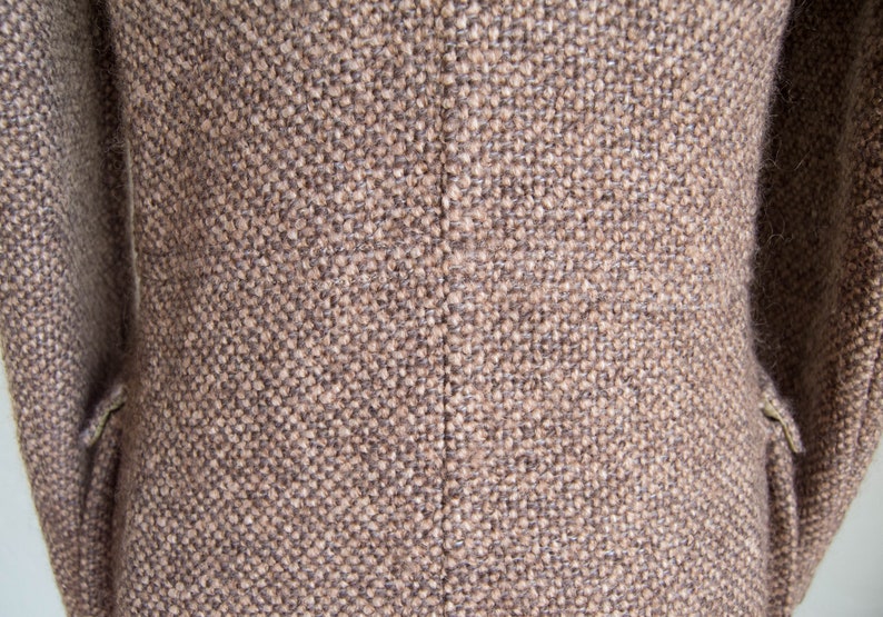 Vintage Tan /& Brown Wool Blazer Fitted Wool Blazer Warm Winter Blazer Textured Wool Jacket Vintage Holiday Gift