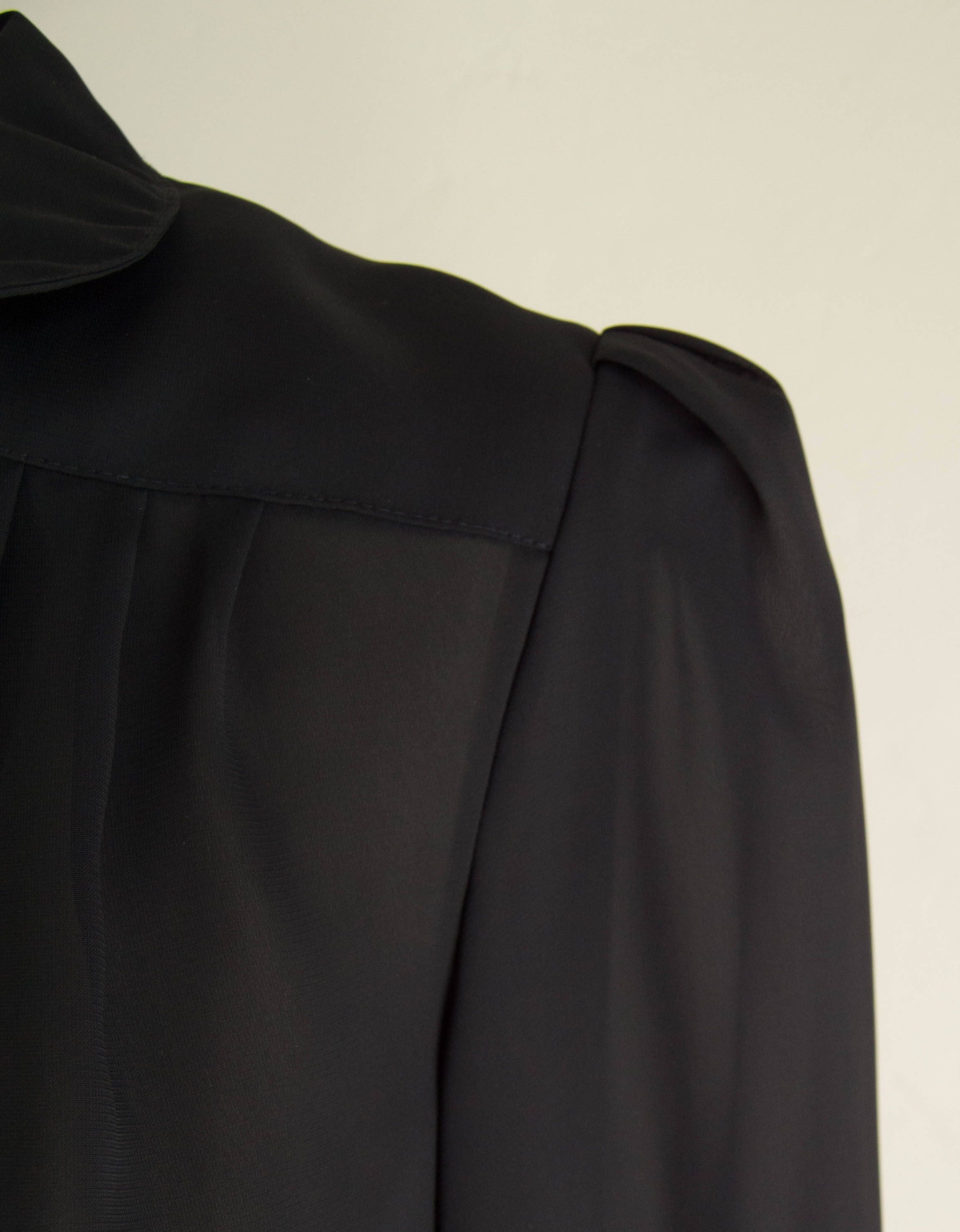 Vintage Sheer Black 80's Secretary Style Dress | Etsy