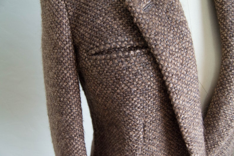 Vintage Tan /& Brown Wool Blazer Fitted Wool Blazer Warm Winter Blazer Textured Wool Jacket Vintage Holiday Gift