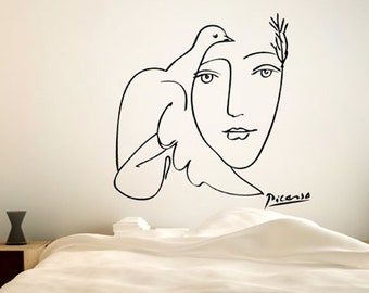 Pablo Picasso Adesivo murale.  Adesivi murali artistici, decalcomania murale in vinile - Adesivo Pablo Picasso, Decorazione murale artistica.
