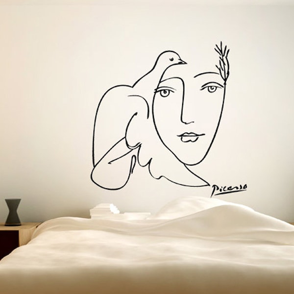 Pablo Picasso Wall Decal.  Art Wall Stickers, autocollant mural d’art en vinyle - autocollant Pablo Picasso, décoration murale d’art.