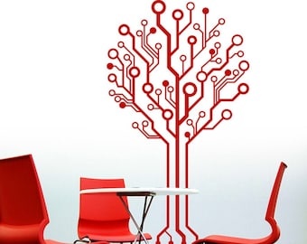 Math Wall Art. Circuit Tree. Math Wall Sticker. Mathematics Decal.