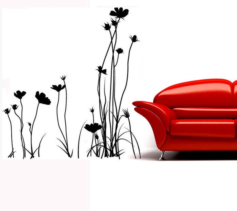 shelf adhesive. Floral wall decals vinyl wall sticker flower wall decal floral wall decoration Wall decal Living Room stickers floral