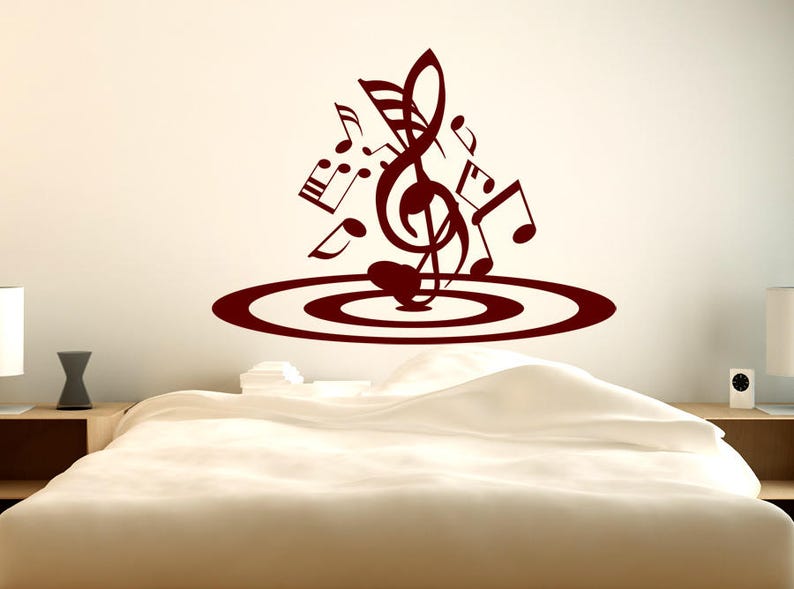 music note wall art music note decorations music gift decals | etsy