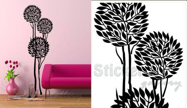 Floral wall decals flower wall decal. tree wall decal ART TREES stickers floral tree wall decal self adhesive vinyl wall decal sticker