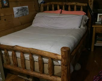 Burl rústico Aspen registro cama con Panel de madera tallada a | Etsy