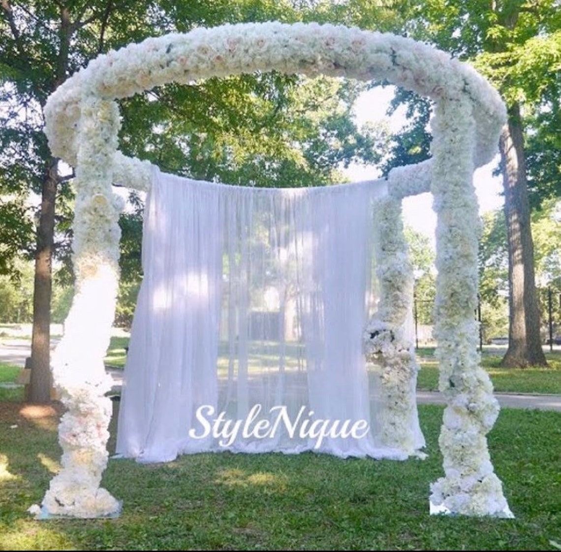Wedding Ceremony Canopy for RENT Round Four Poles Backdrop Etsy