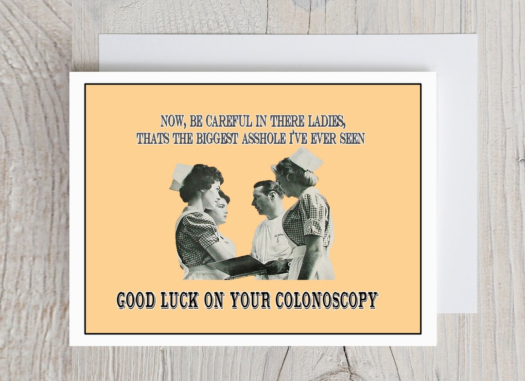 Colonoscopy Card, Funny Get Well Card, Get Well Card, Retro Card, Funny