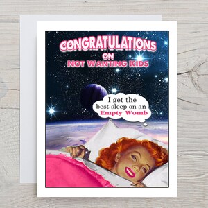 Funny friendship card, funny retro cards, retro cards, no kids cards, genz cards, 4b cards, feminist cards, lesbian cards, funny blank card