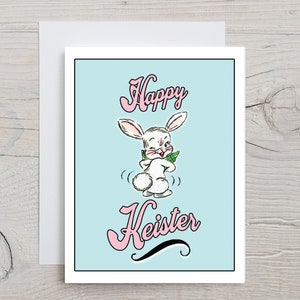 Cartes de Pâques drôles, cartes de lapin drôles, cartes de lapin de Pâques, cartes de voeux de printemps, cartes drôles, cartes rétro