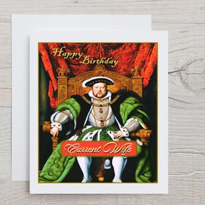 Kaart grappige vrouw, grappige verjaardagskaart, Henry VIII-kaart, Tudors, Tudor-kaarten, grappige liefdeskaart, verjaardagskaarten,