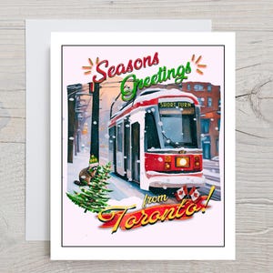 Cartes de Noël drôles, cartes de Noël du Canada, cartes TTC, cartes de Noël de raton laveur, cartes de Noël de Toronto, cartes de Noël TTC