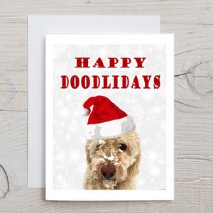 Cartes de Noël chien, Cartes doodle chien, Cartes Labradoodle, Cartes de Noël animal et Cartes de Noël rigolotes