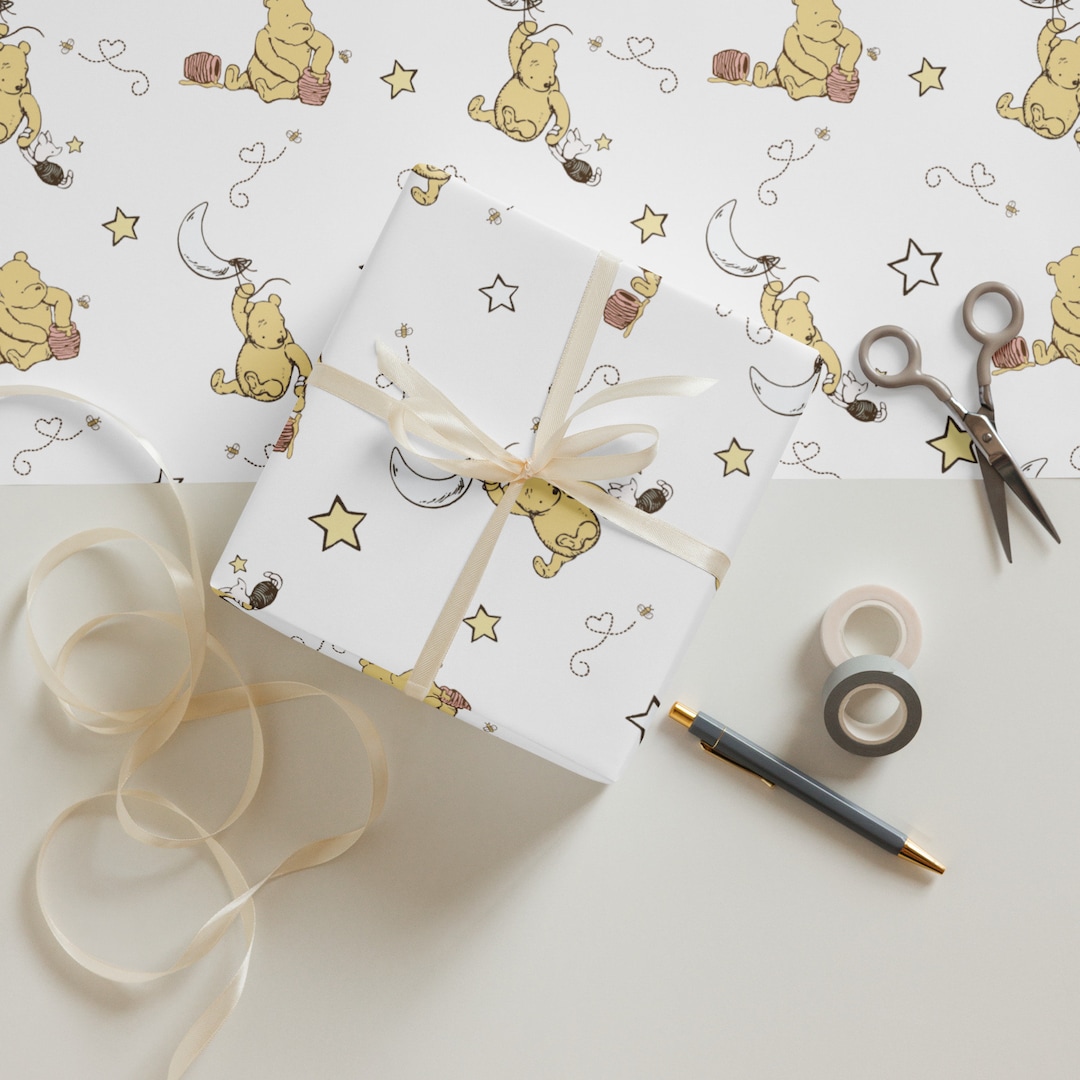 Winnie the Pooh Wrapping Paper for Baby Shower Gift Unique Wrapping