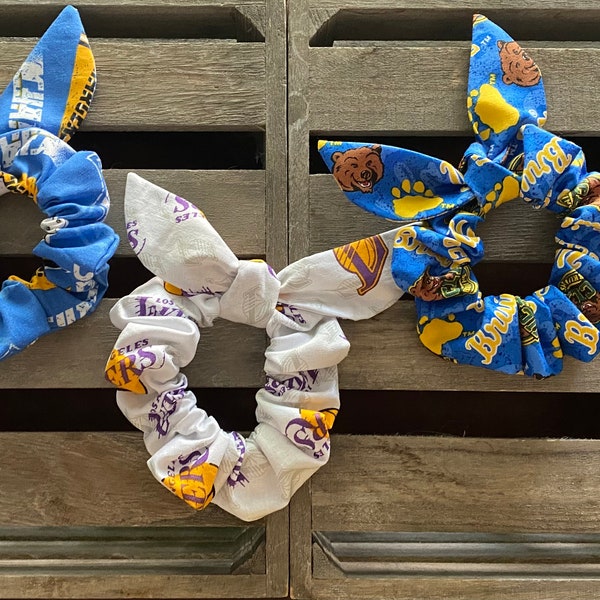 LA Chargers, LA Lakers, UCLA Bruins knotted bow hair scrunchies