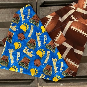 UCLA Bruins reversible dog bandana, University of California Los Angeles collar slip thru