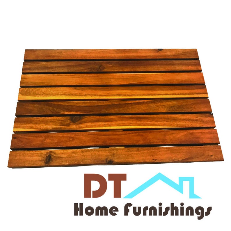 Wood Bath Shower Mat Non Slip Floor Mat Acacia Wood Etsy