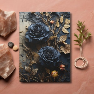 Black Roses Gothic Hard Cover Personal Journal, Dark Academia Diary, Lucid Mindful Dream Journal, Gothic Floral Journal, Witchy Spell Book