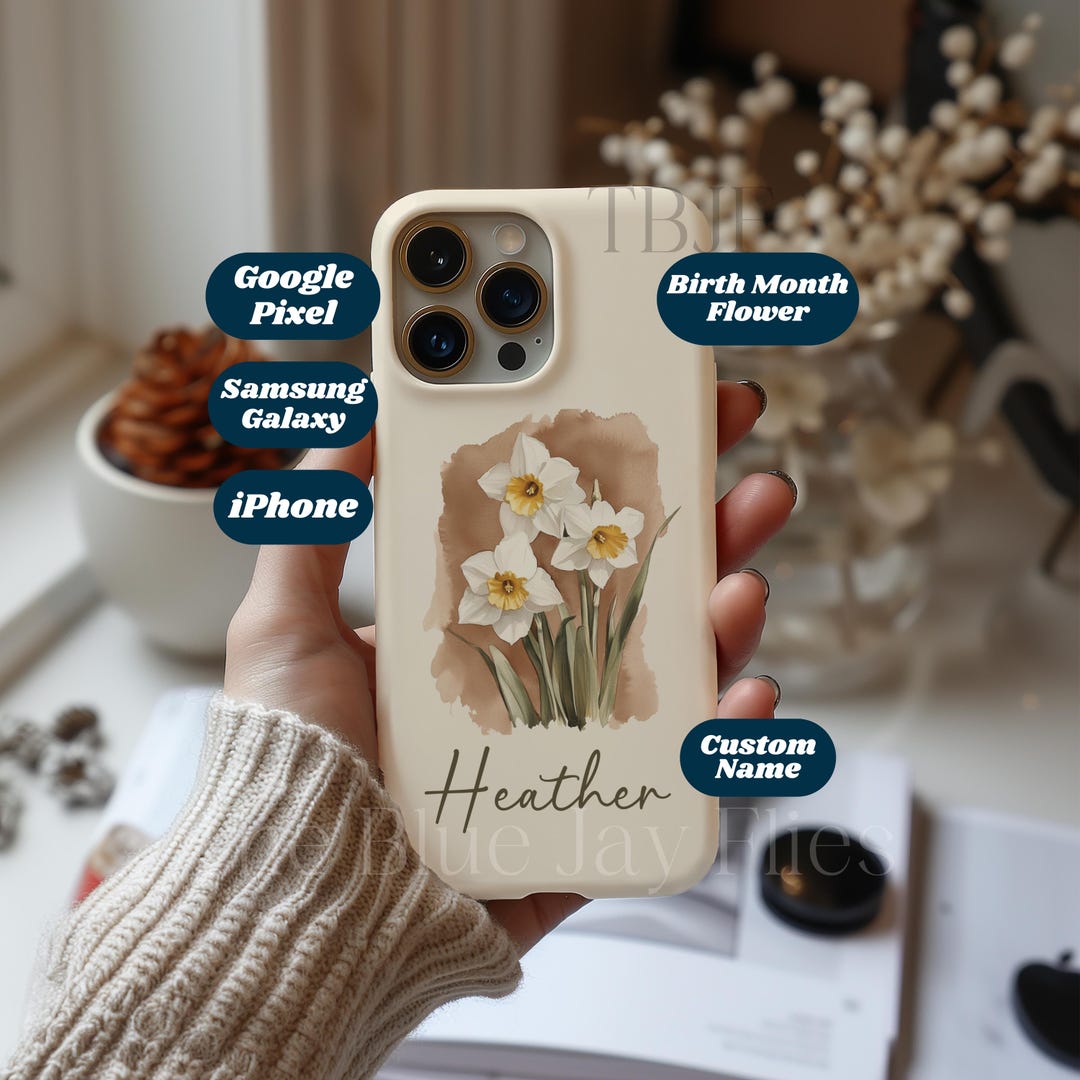 Birth Month Flower December Narcissus Custom Phone Tough Case iPhone 16 ...