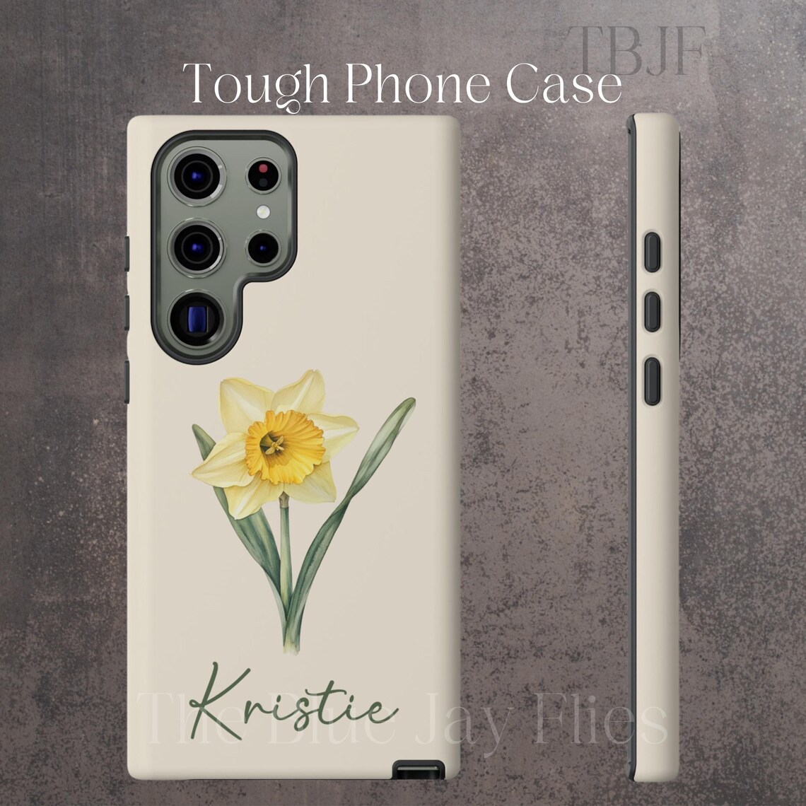 Birth Month Flower March Daffodil Custom Phone Tough Case Minimalist ...