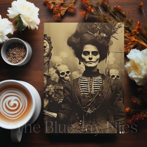 Day of the Dead Manifestation Journal Dark Academia Mindful Lucid Dream Journal, Gift For Sugar Skull Skeleton Lover Dark Romantic Notebook