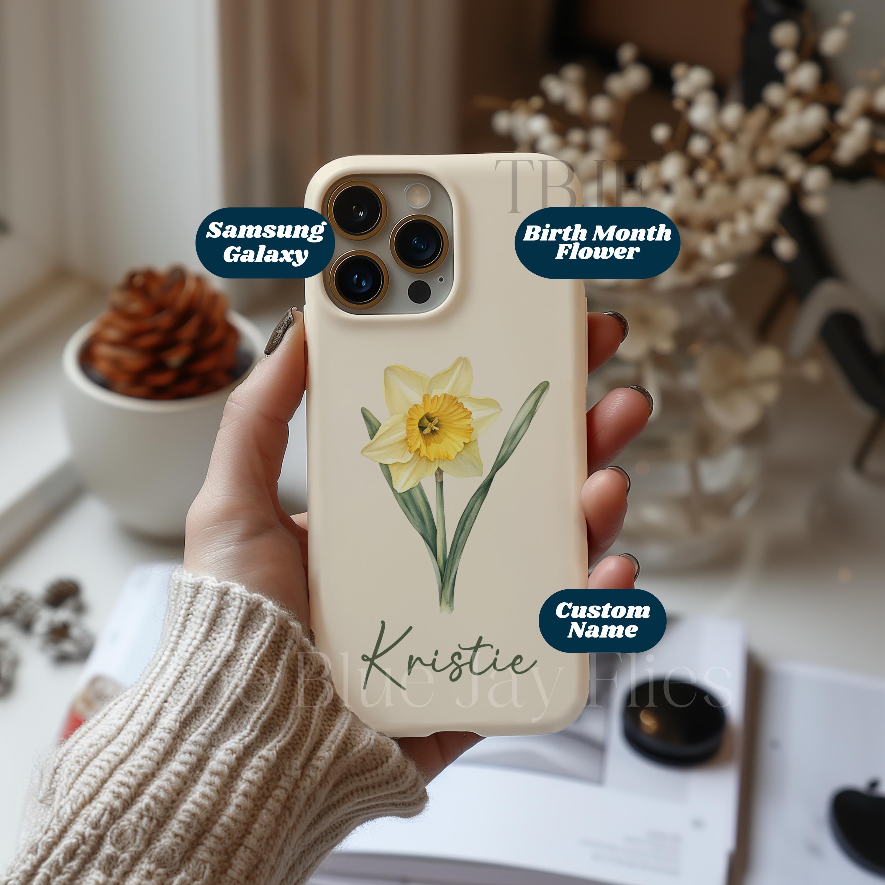 Birth Month Flower March Daffodil Custom Phone Tough Case Minimalist ...
