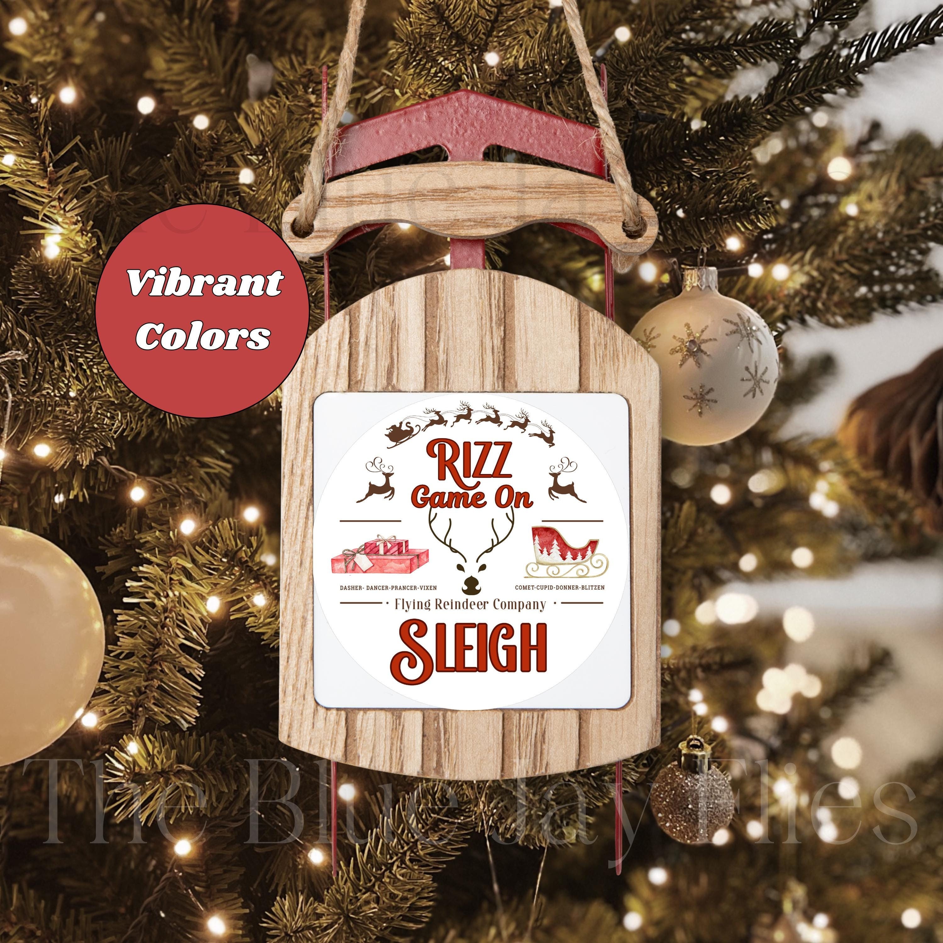 Ornament Rizz Reindeer Rizz Game on Sleigh Sled Ornament, Witty Trendy Christmas ...