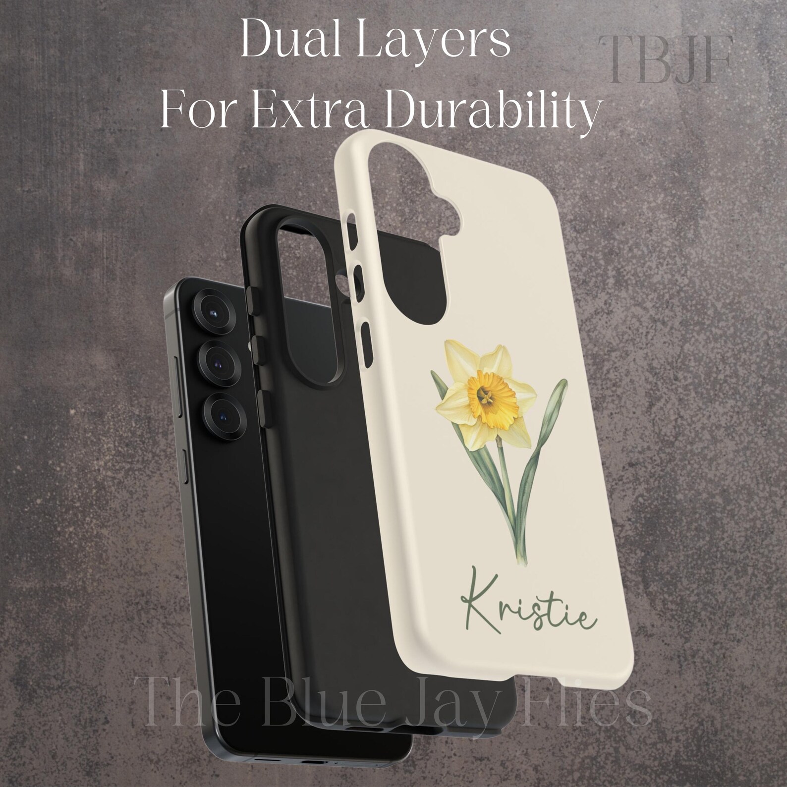 Birth Month Flower March Daffodil Custom Phone Tough Case Minimalist ...