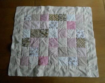 Patchwork Baby Blanket in Pink and Tan