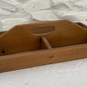 Vintage Wooden Cutlery Tray / Garden Trug / Quirky Storage or Display Tray image 3