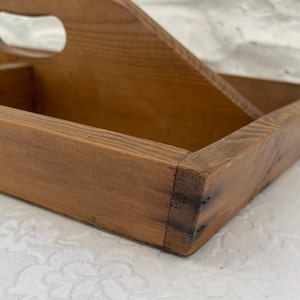 Vintage Wooden Cutlery Tray / Garden Trug / Quirky Storage or Display Tray image 4