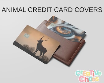 Fundas para tarjetas de crédito con animales, fundas personalizadas, caza, alces, ciervos, pesca,